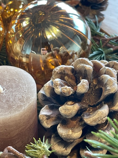 Julekugle glas - Guld