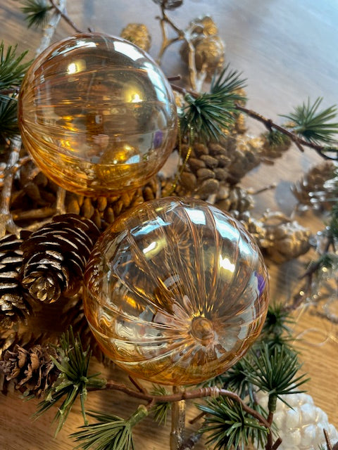 Julekugle glas - Guld