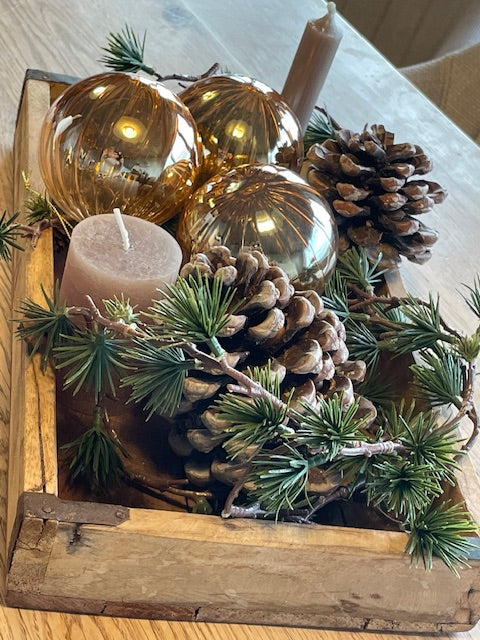 Julekugle glas - Guld