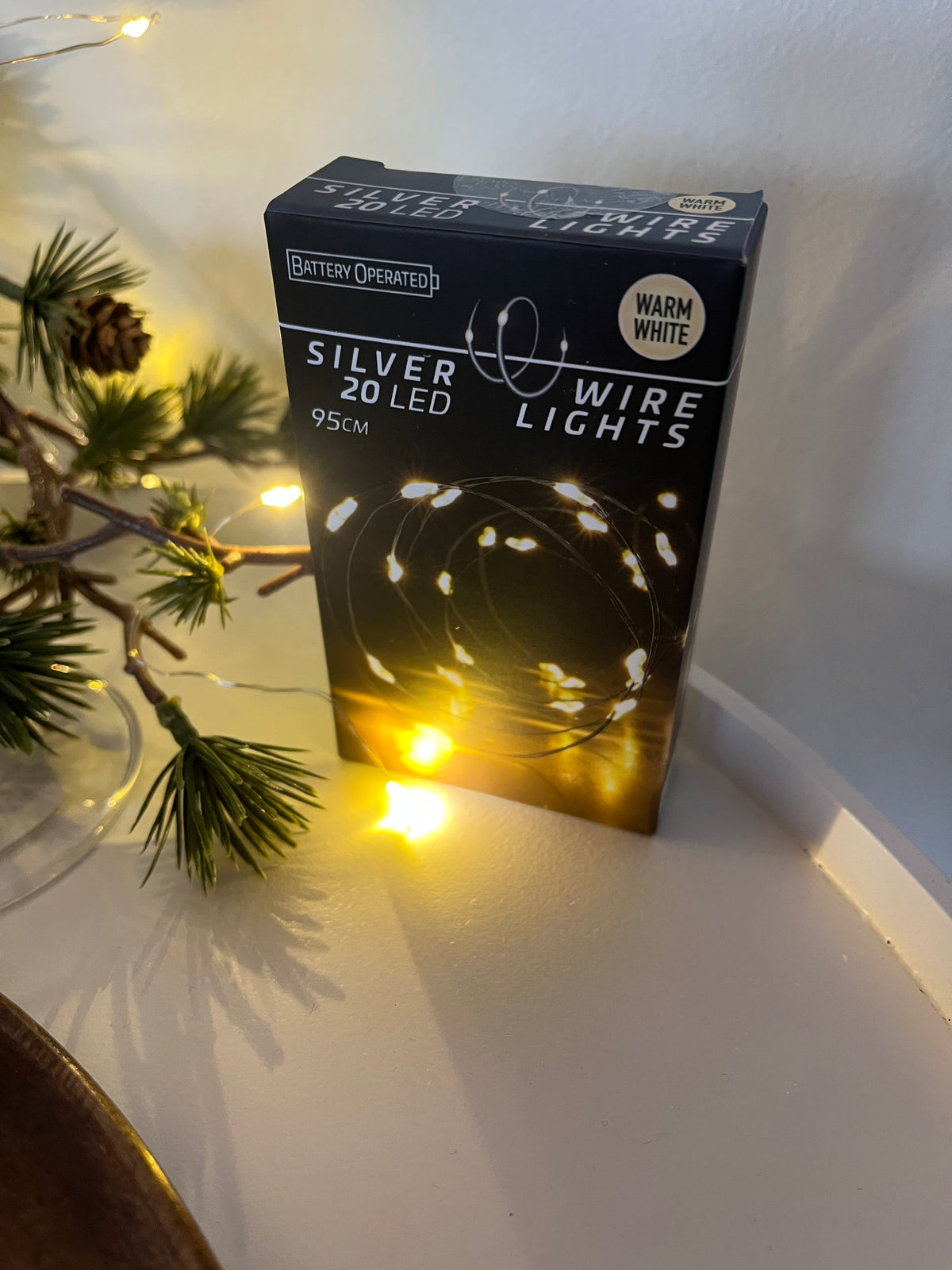 Sølv trådlyskæde med 20 LED – Skab hygge på sekunder ✨